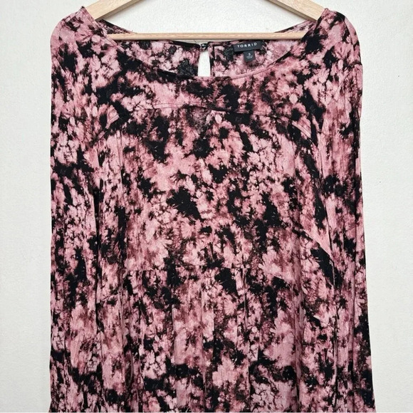 Torrid Womens Size 3X Tie Dye Babydoll Gauze  Keyhole Front Tunic - Picture 3 of 14